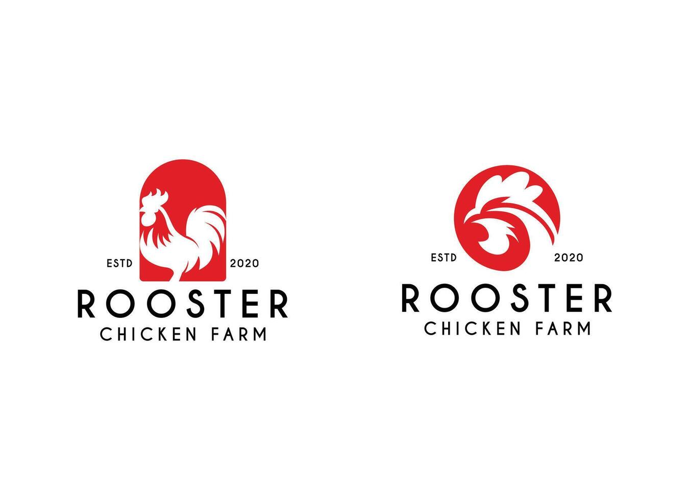 Minimalist and Simple Chicken Farm Logo. For business template illustration. Chicken mascot logo vector
