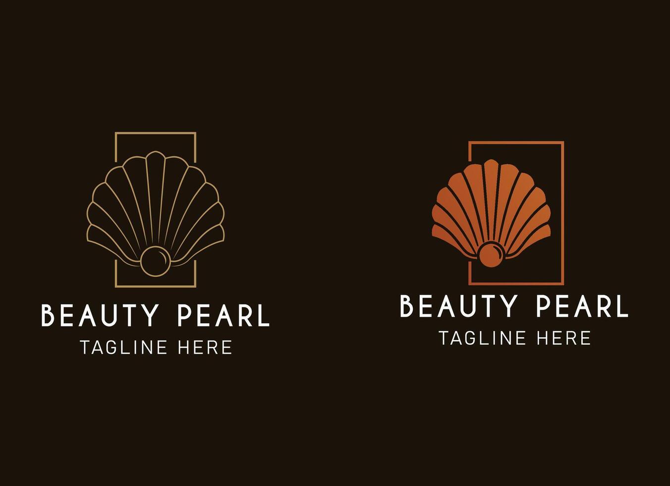 Premium Seashell minimalist logo inspiration. the pearl luxury line art style design. vector
