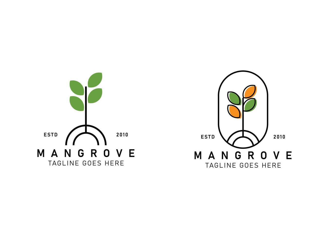 Mangrove tree logo design template vector
