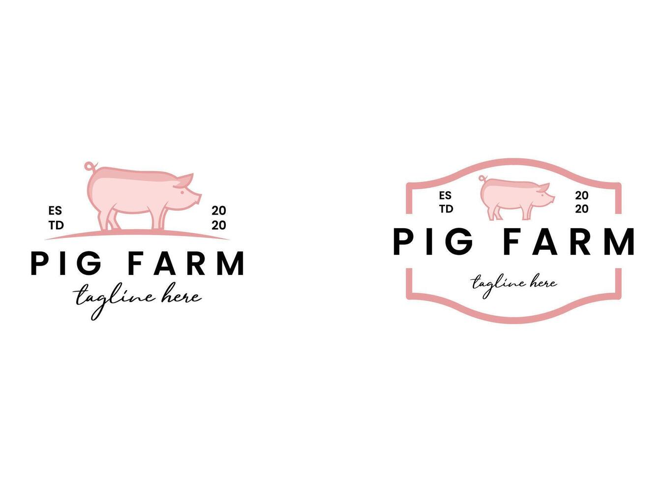 Pig farming logo design. Modern pig farm logo. Fresh pork logo design vector