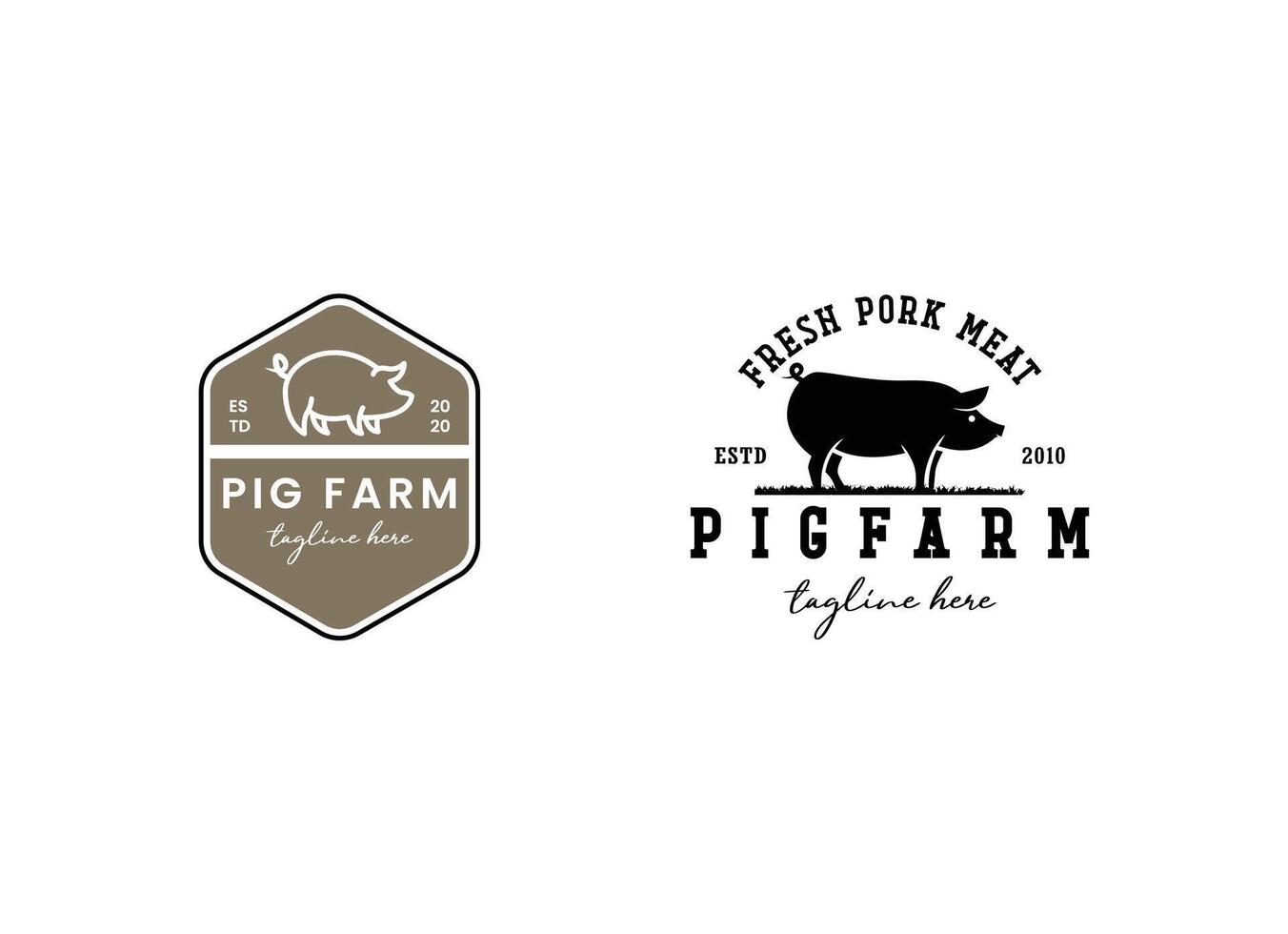 Pig farming logo design. Modern pig farm logo. Fresh pork logo design vector