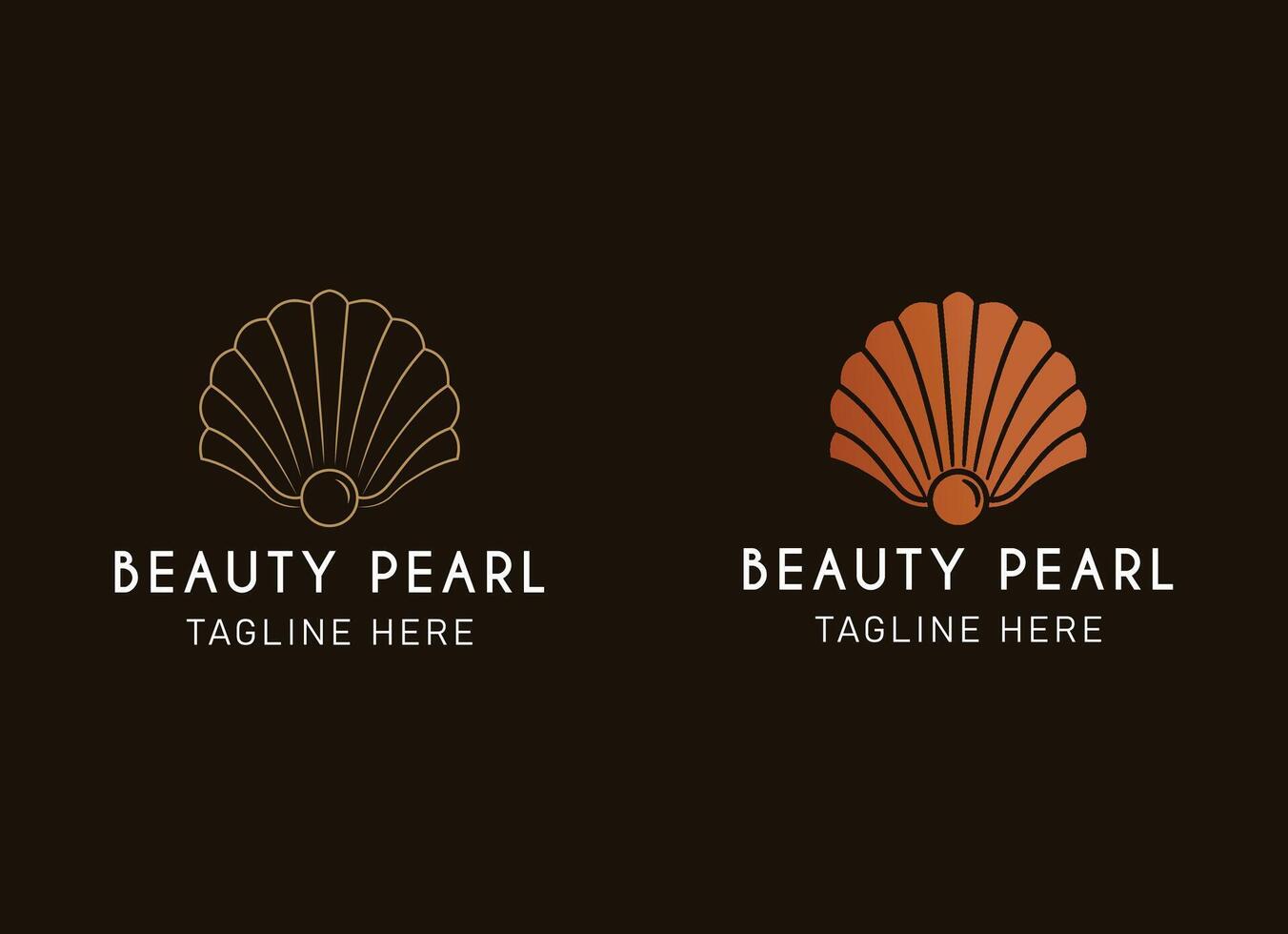 Premium Seashell minimalist logo inspiration. the pearl luxury line art style design. vector