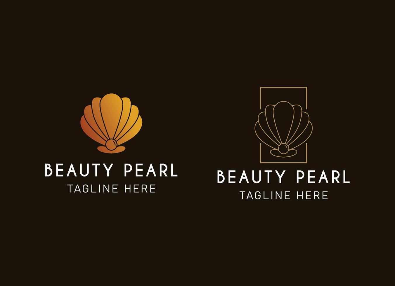 Premium Seashell minimalist logo inspiration. the pearl luxury line art style design. vector