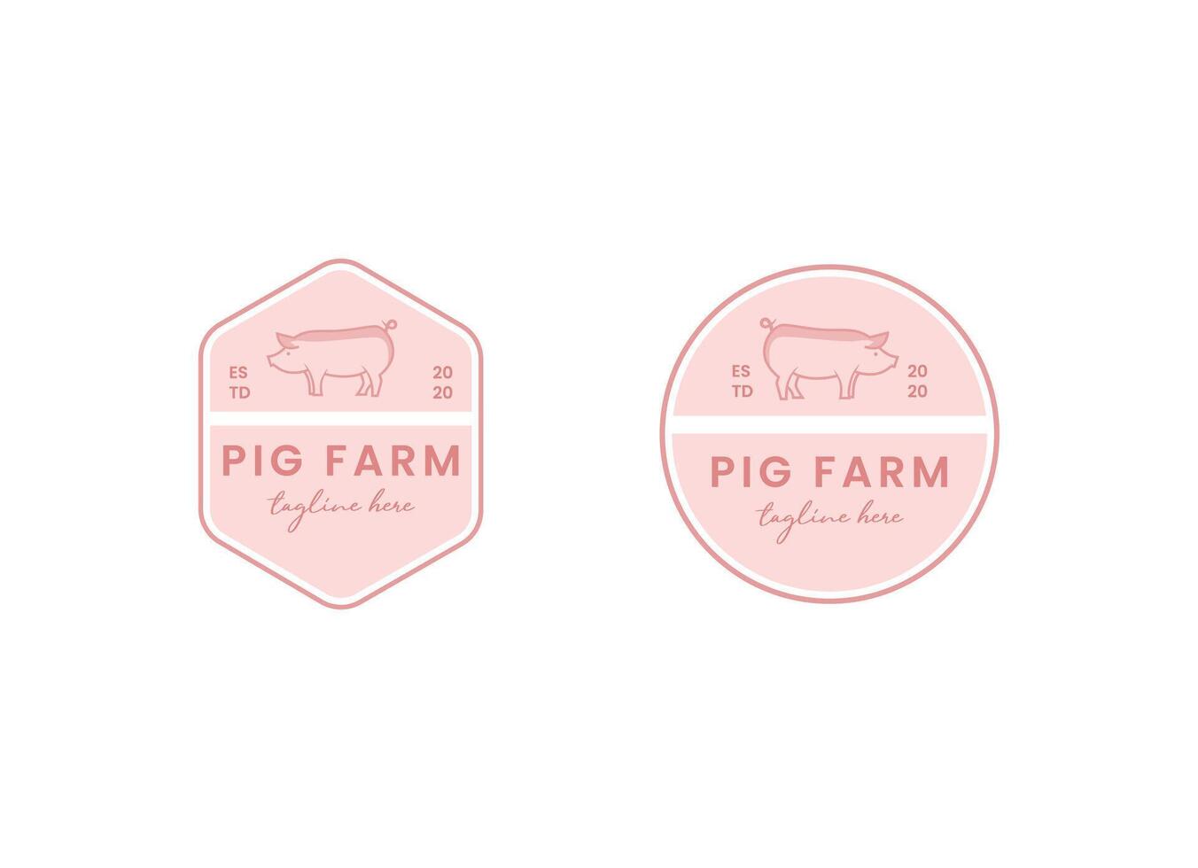 Pig farming logo design. Modern pig farm logo. Fresh pork logo design vector