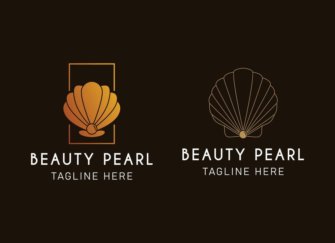 Premium Seashell minimalist logo inspiration. the pearl luxury line art style design. vector