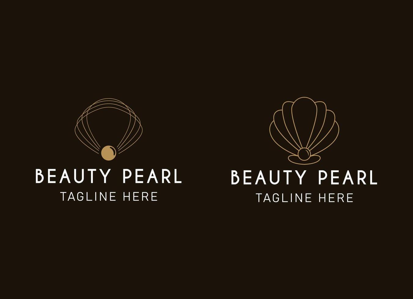 Premium Seashell minimalist logo inspiration. the pearl luxury line art style design. vector