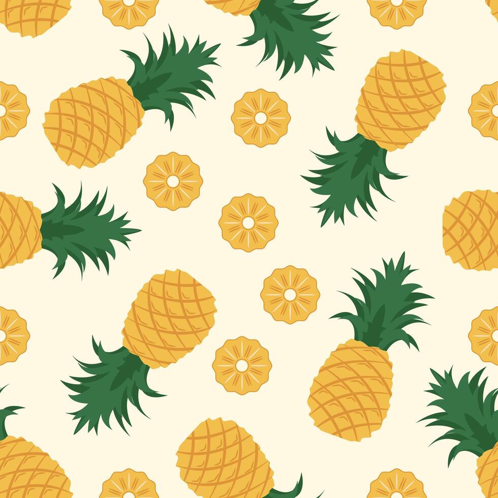 Seamless pineapple pattern for fabric design needs, banners, decorations, wallpapers and other designs for cute summer or children's themes. vector