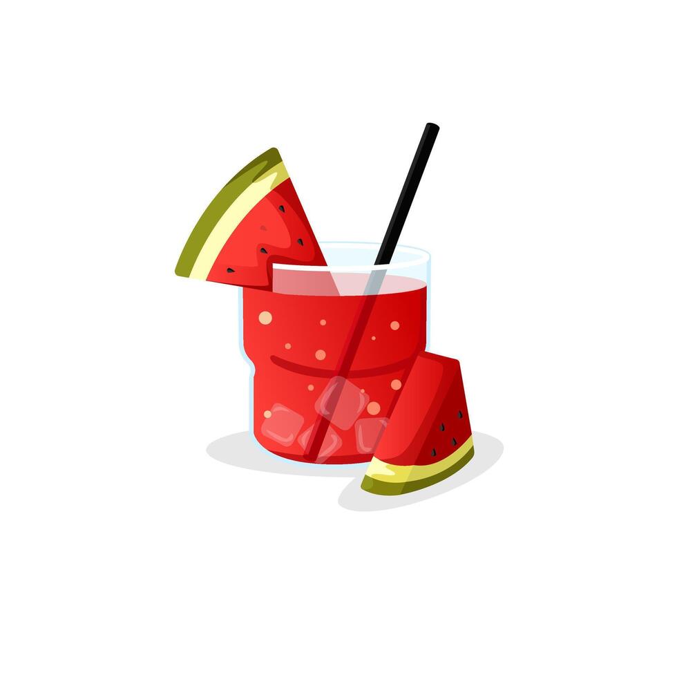 Refreshing watermelon juice, drink it during the hot summer. Illustration format for restaurant menu needs, beverage businesses, and all your design needs vector