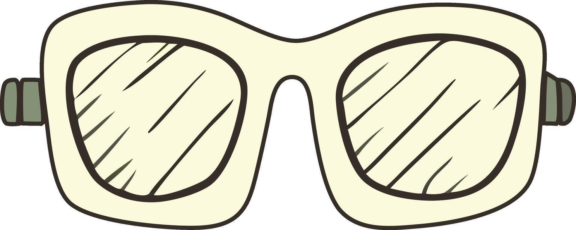 Light green goggles in a simple minimalist design. vector