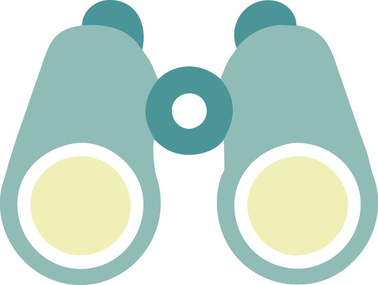 Simple binoculars icon in flat design, featuring light green shades. vector