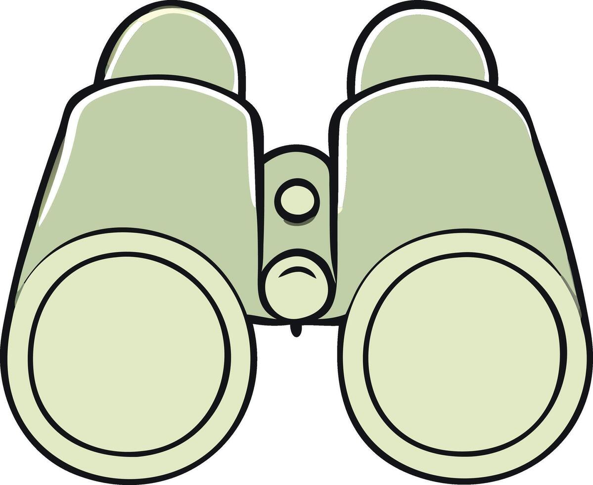 Minimalist illustration of binoculars with soft shadows. vector