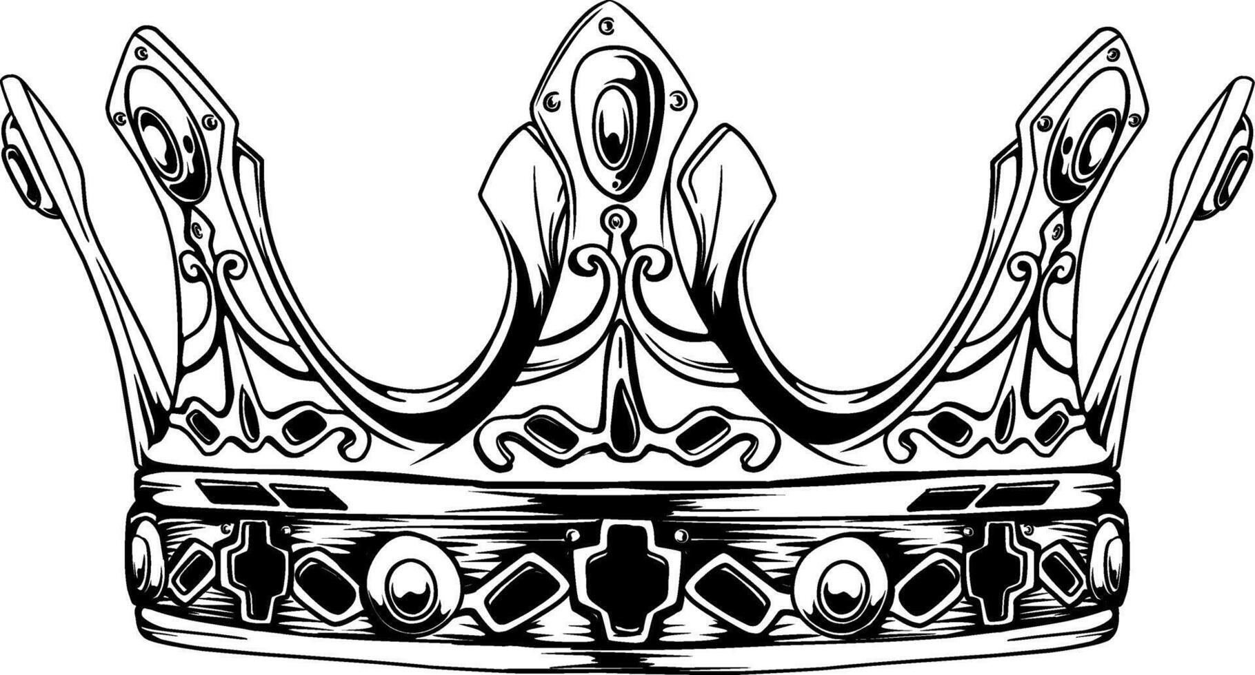 Royal king crown hand drawn sketch doodle illustration vector