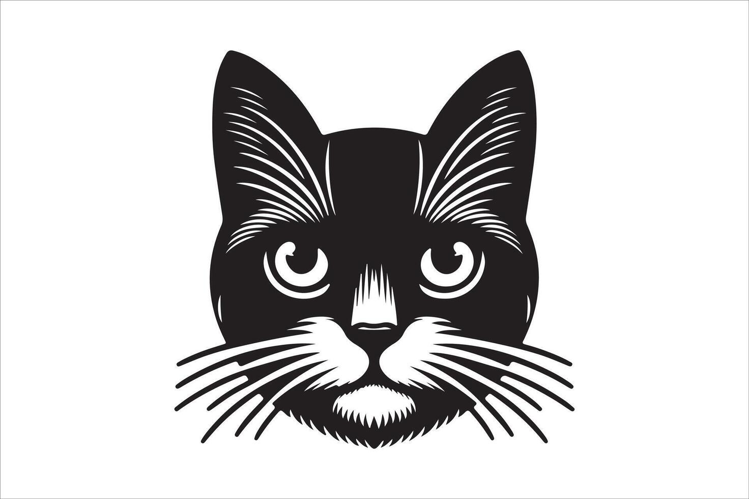 Cat head silhouette. vector