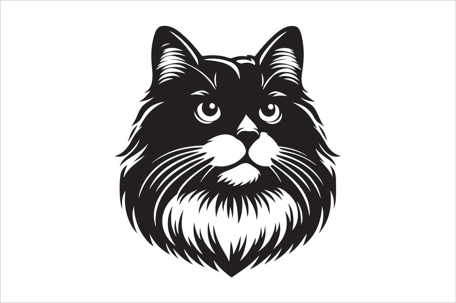 Cat head silhouette. vector
