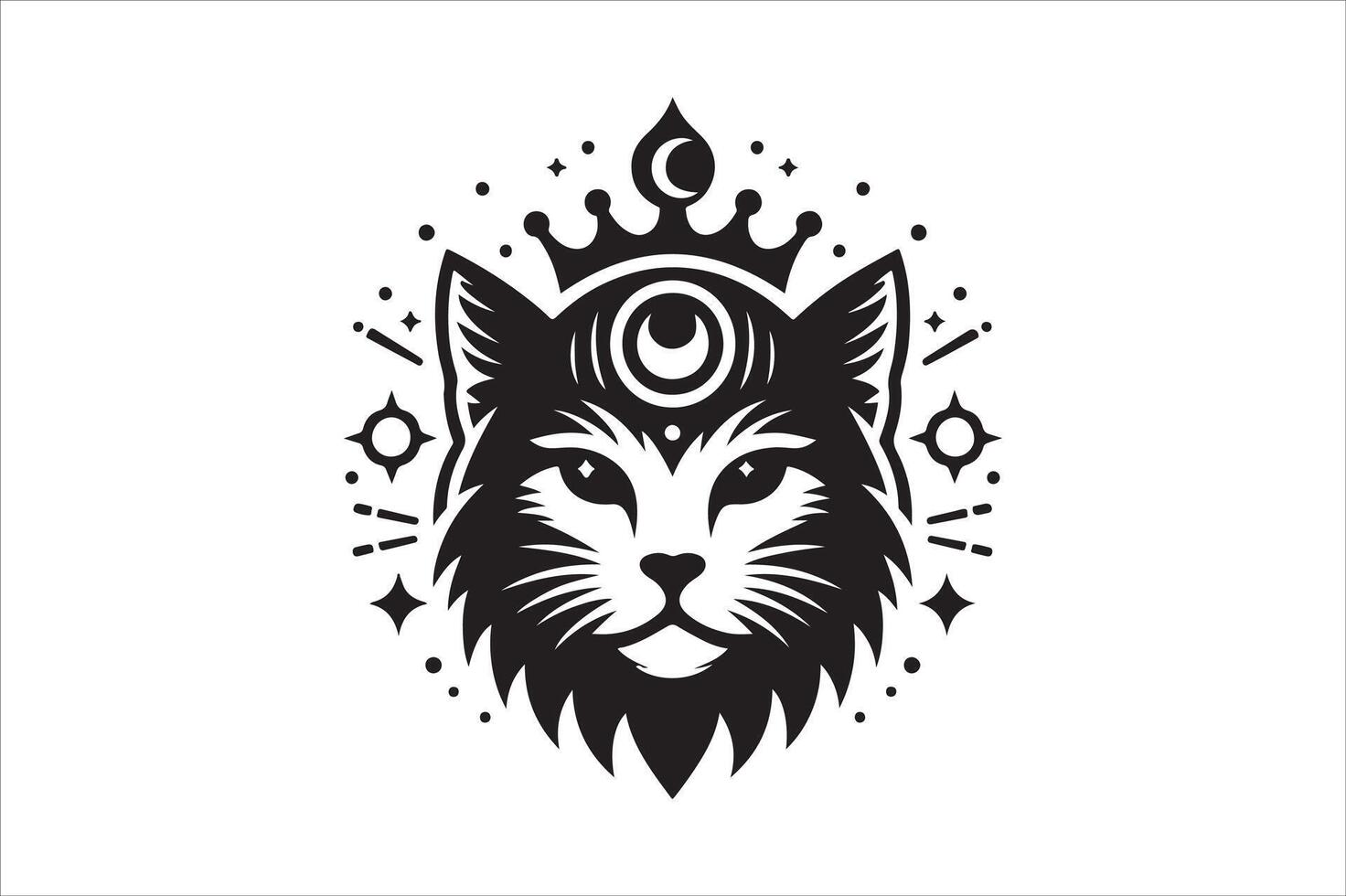 Cat head silhouette. vector