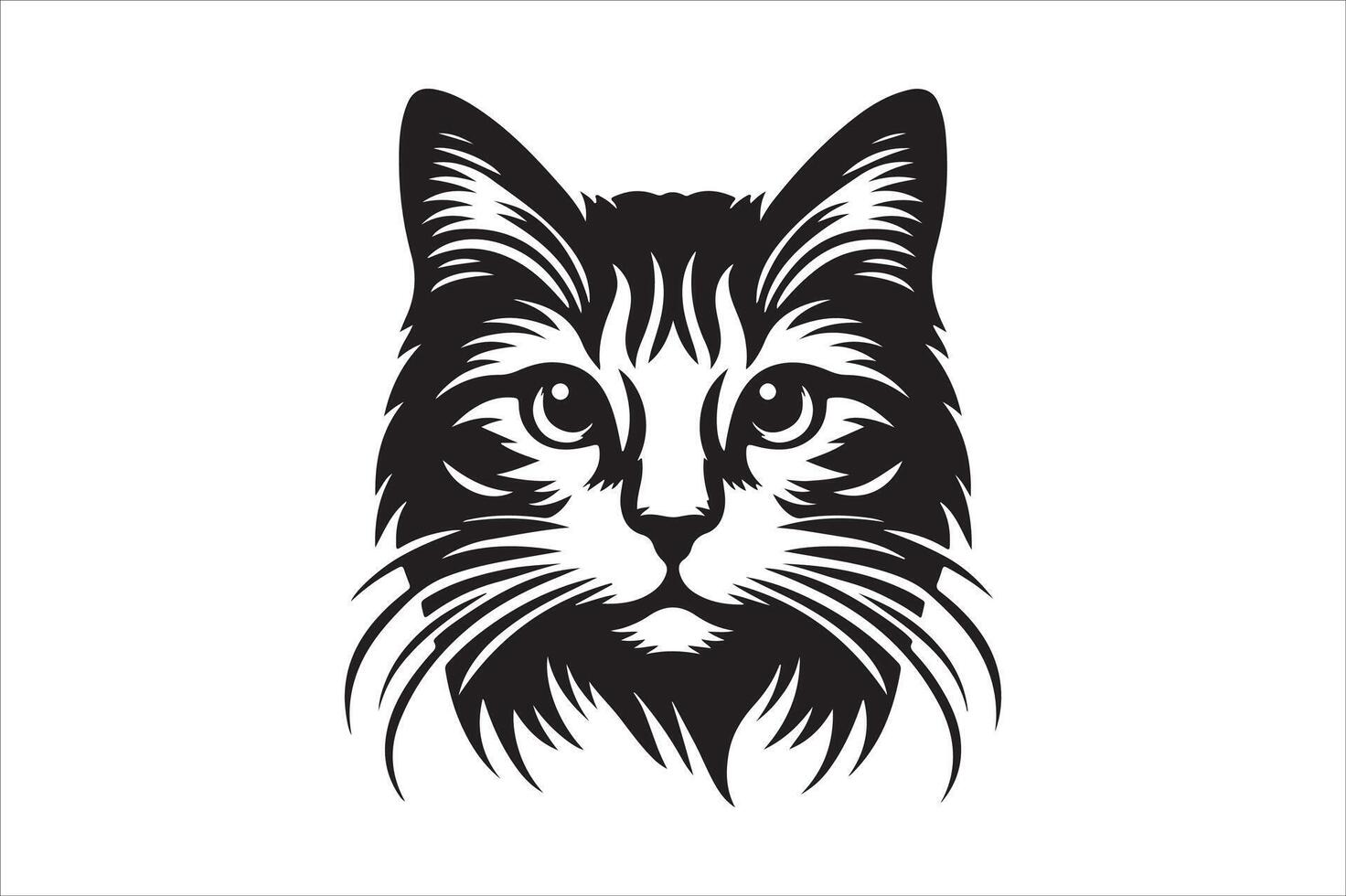 Cat head silhouette vector