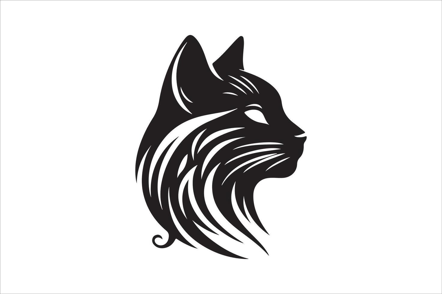 Cat head silhouette. vector