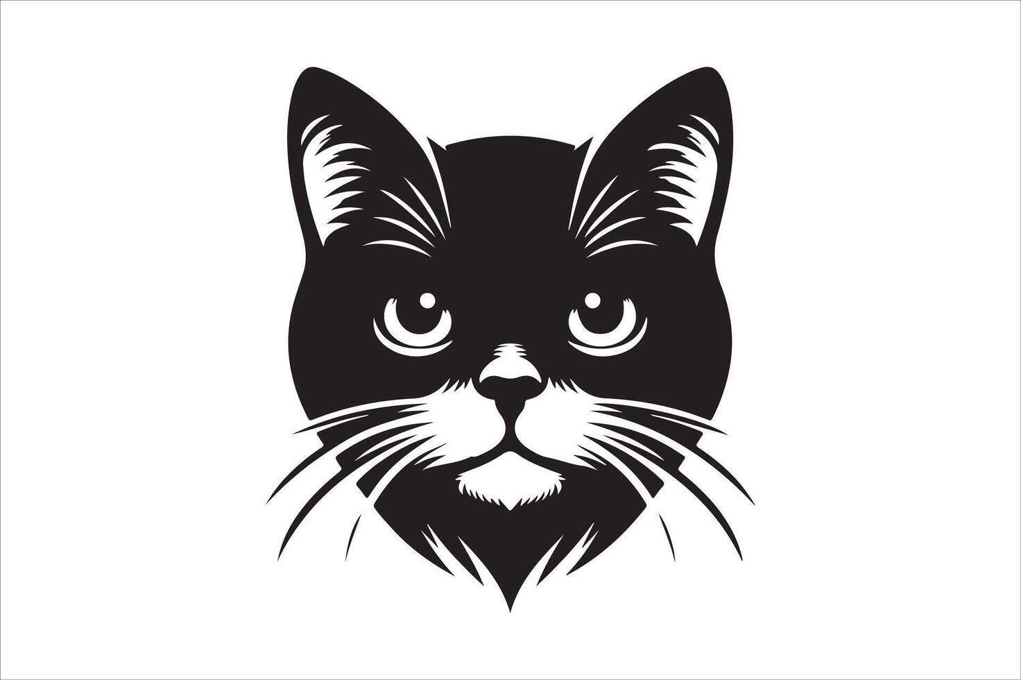 Cat head silhouette. vector