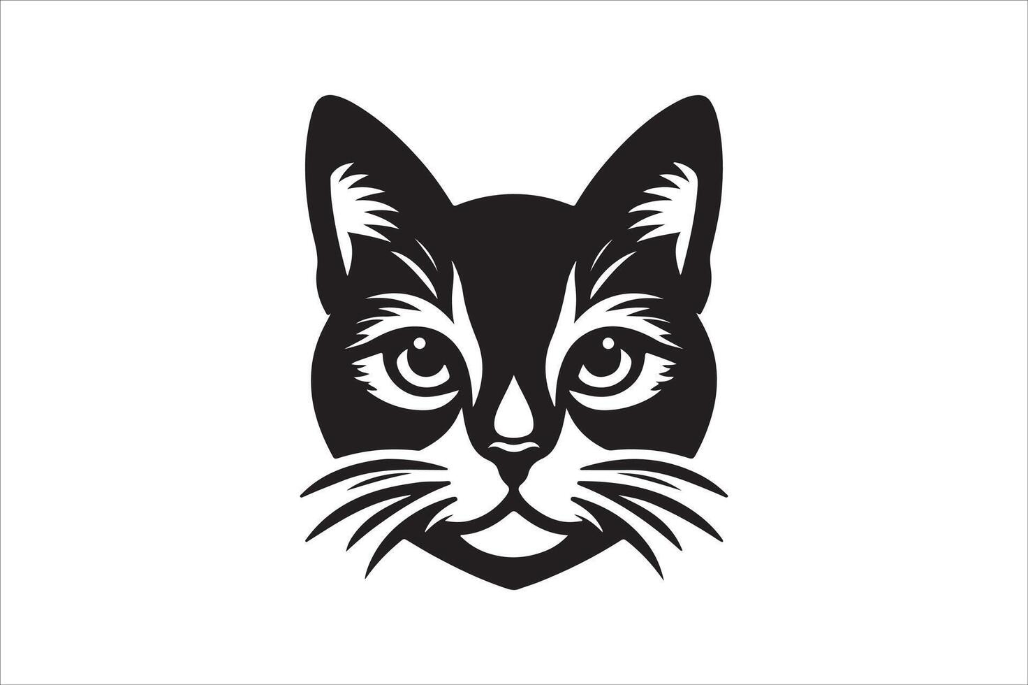 Cat head silhouette. vector