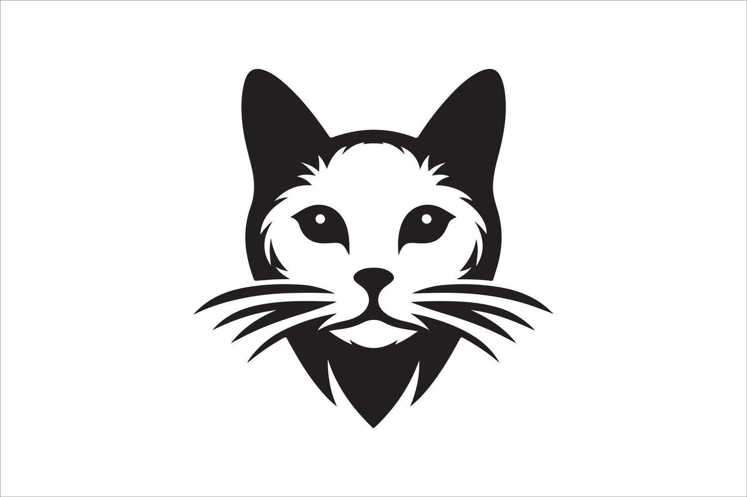 Cat head silhouette. vector