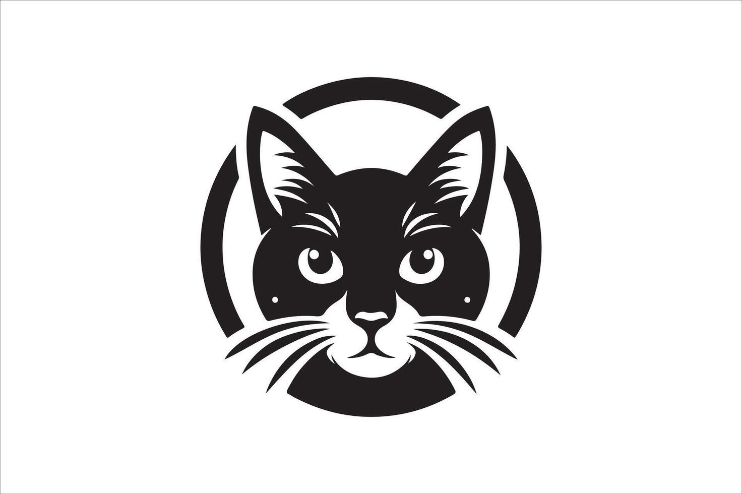 Cat head silhouette. vector