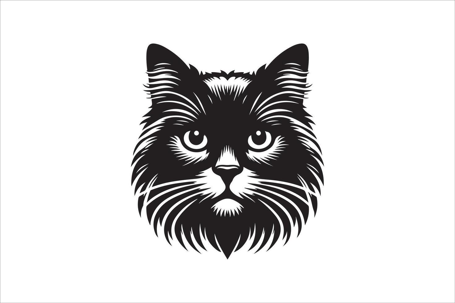 Cat head silhouette. vector