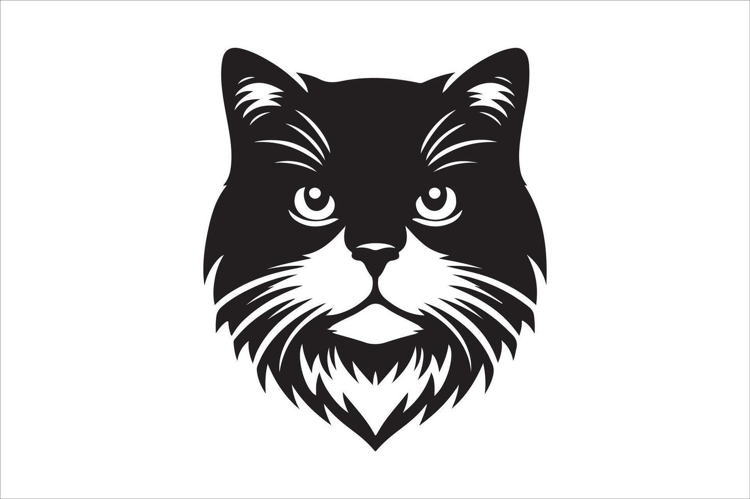 Cat head silhouette. vector