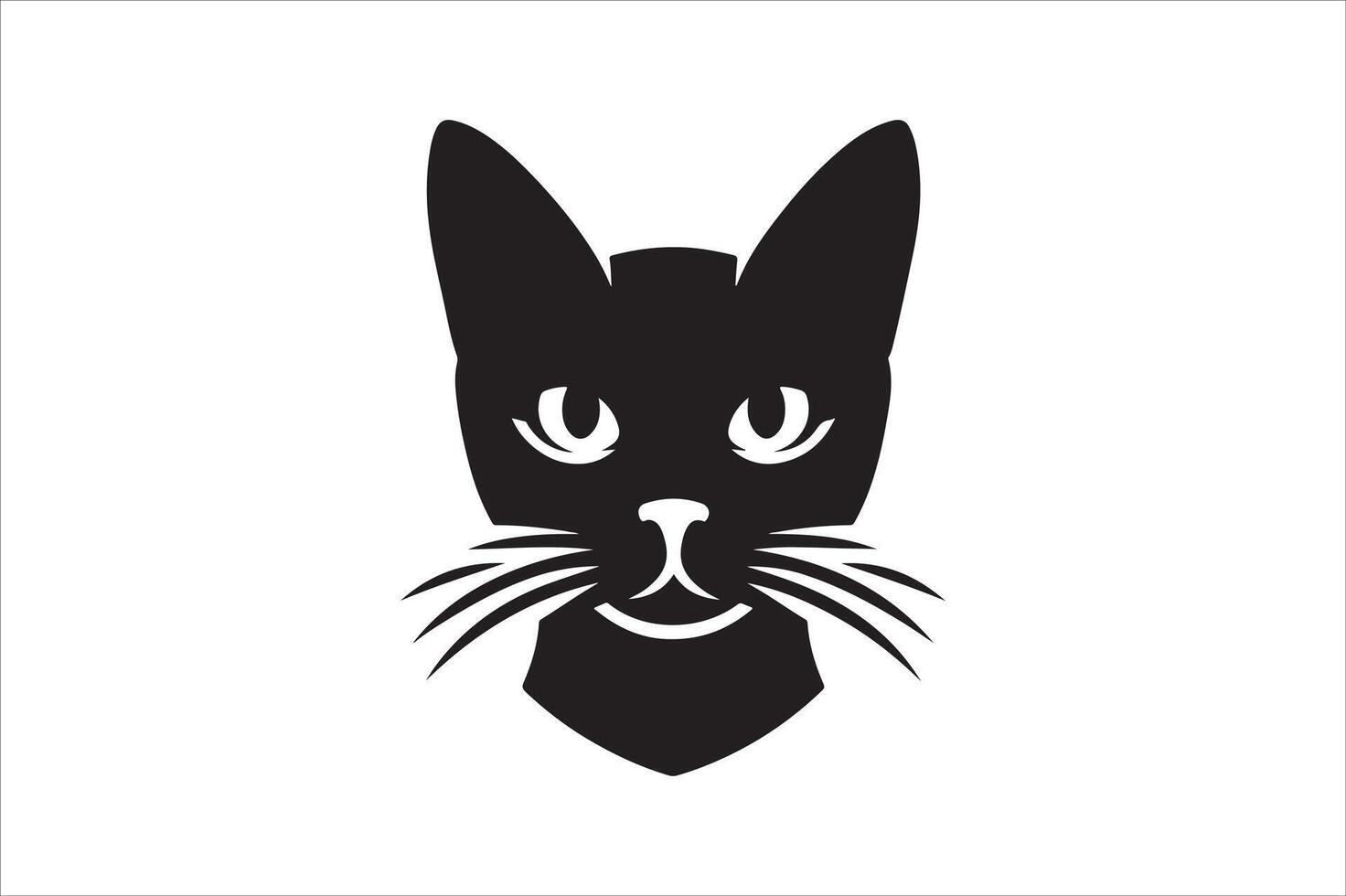 Cat head silhouette. vector