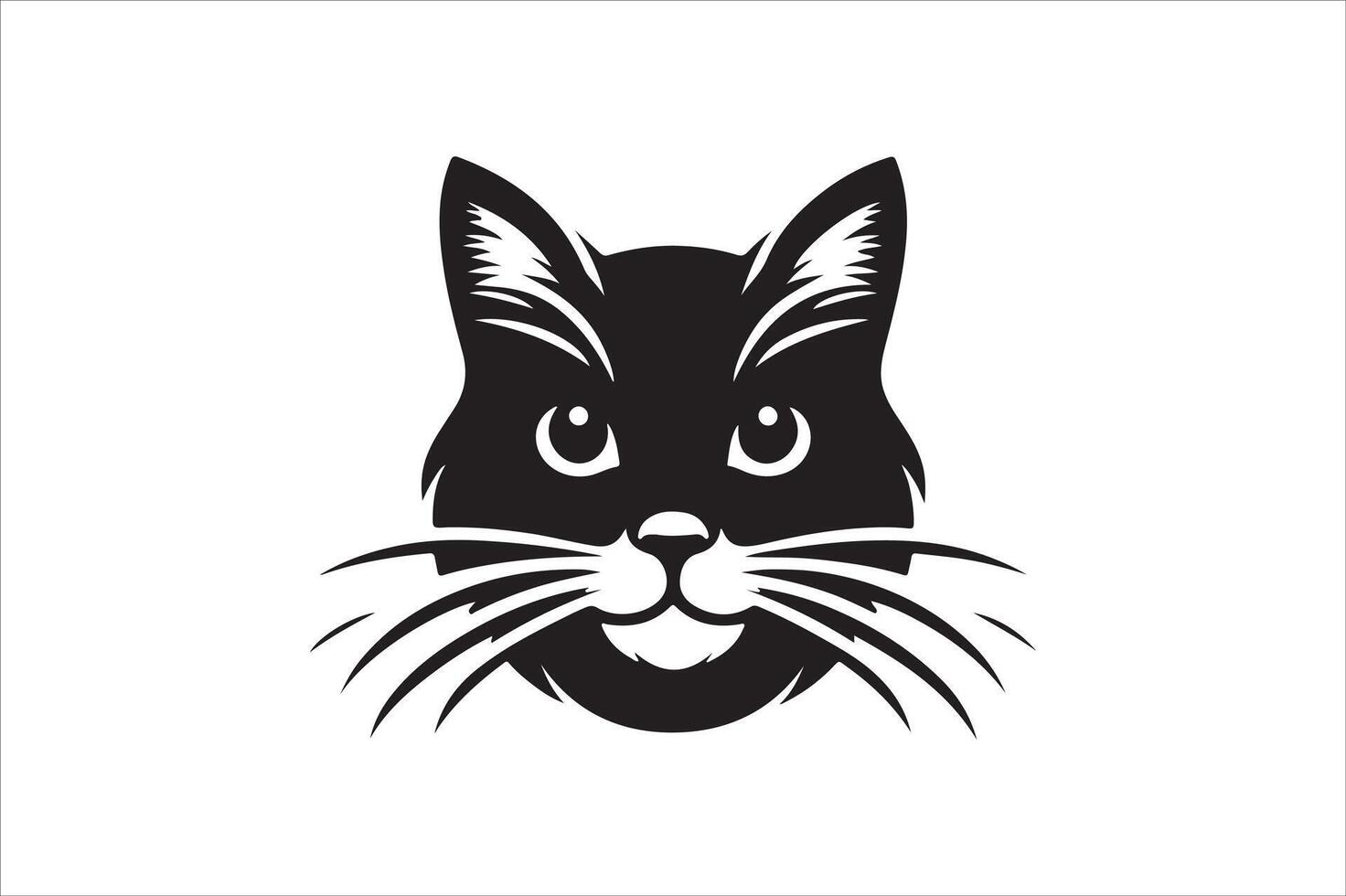 Cat head silhouette. vector