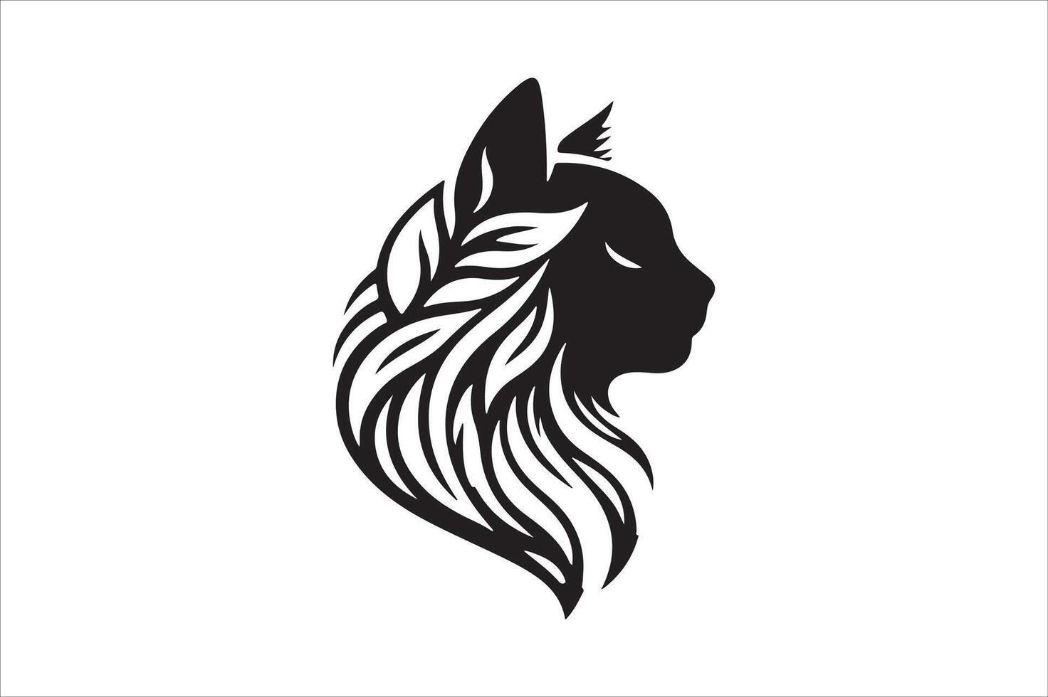 Cat head silhouette. 47448736 Vector Art at Vecteezy