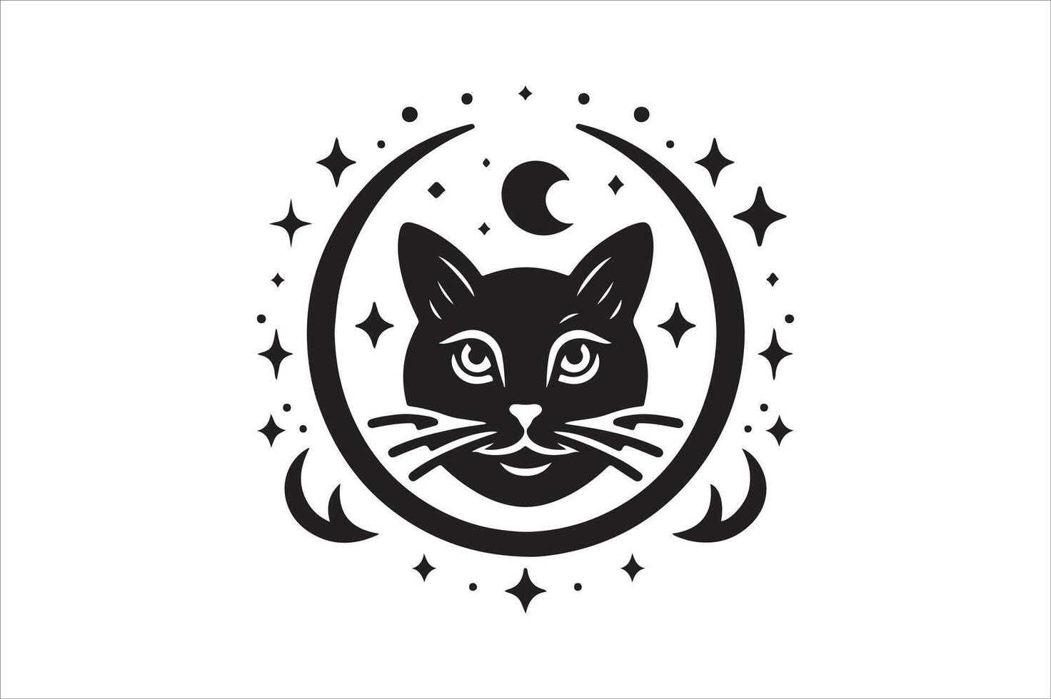 Cat head silhouette. vector