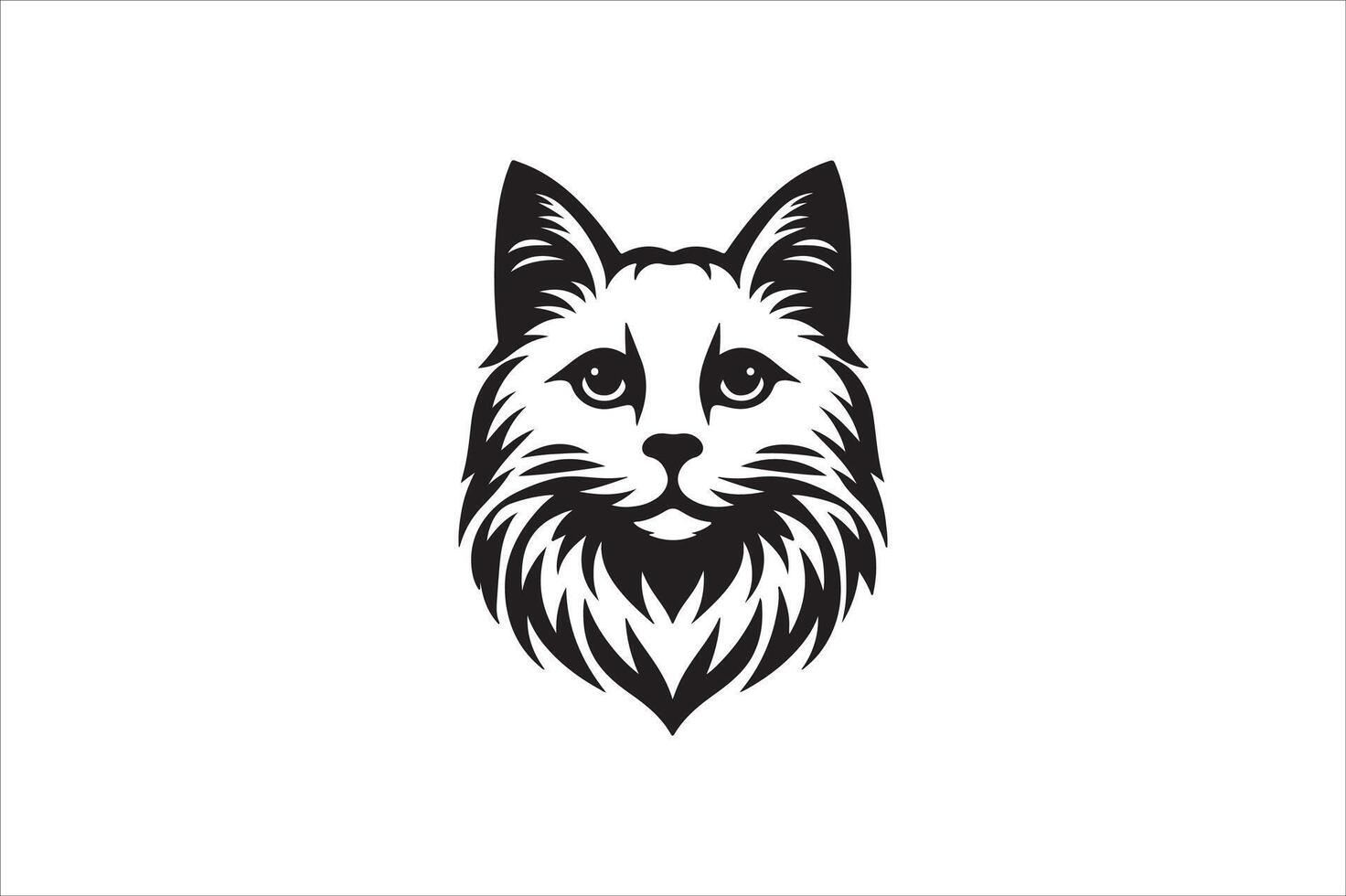 Cat head silhouette. vector
