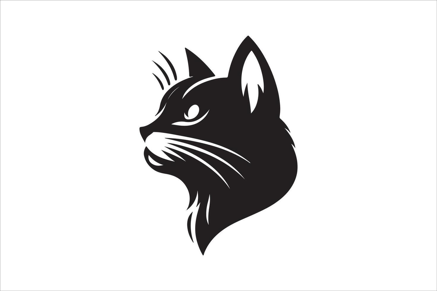 Cat head silhouette. vector