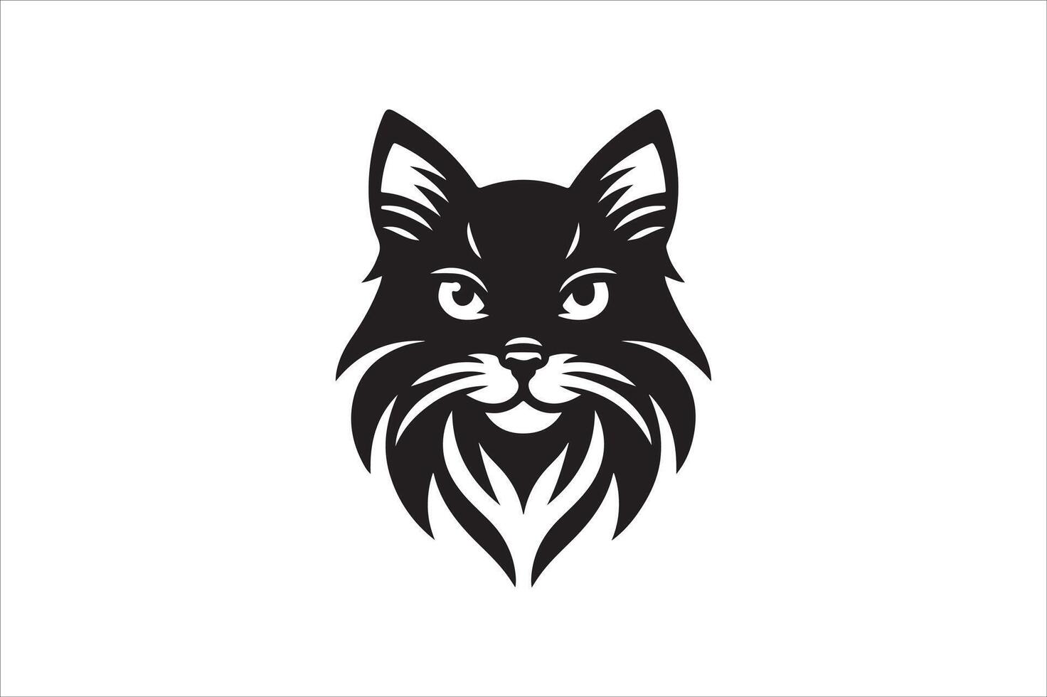 Cat head silhouette. vector