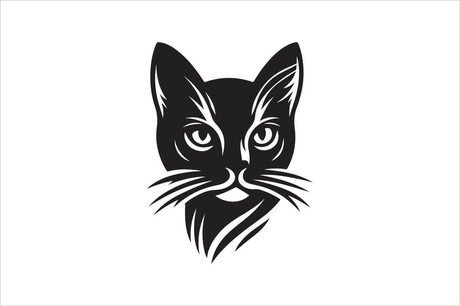 Cat head silhouette. vector