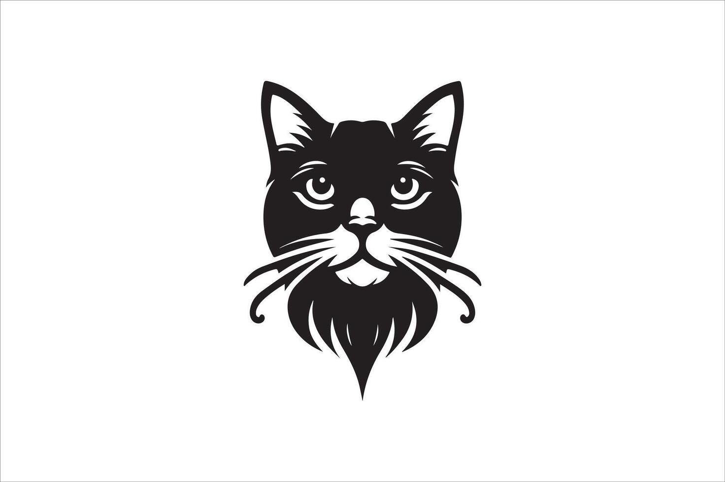 Cat head silhouette. vector