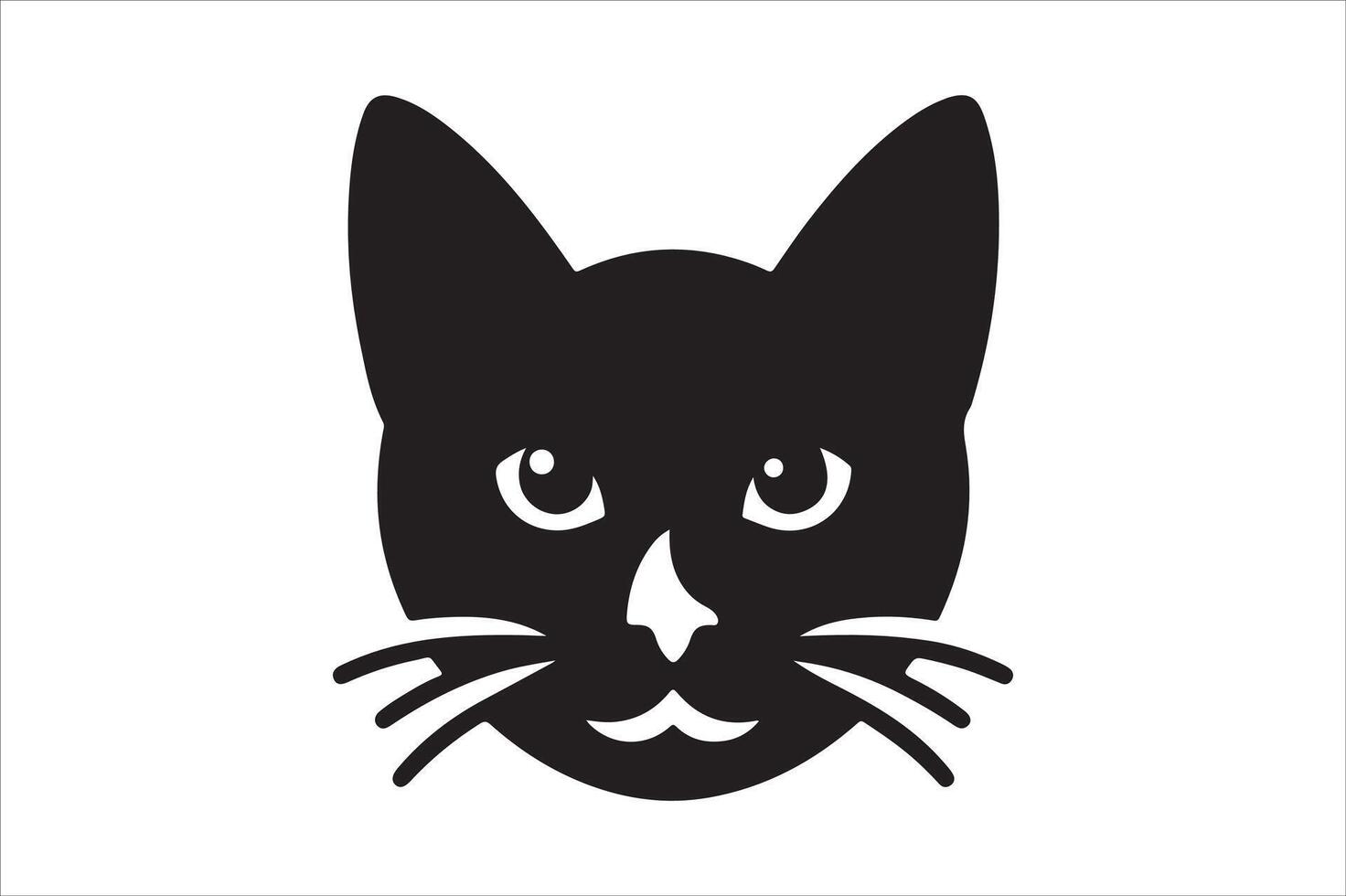 Cat head silhouette. vector