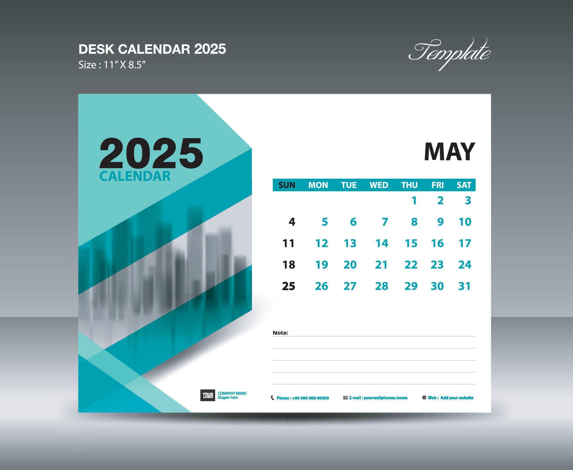 May 2025 template- Desk Calendar 2025 year template, wall calendar 2025 ...