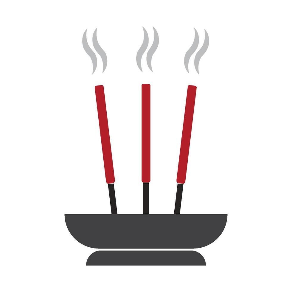 Chinese prayer incense icon vector