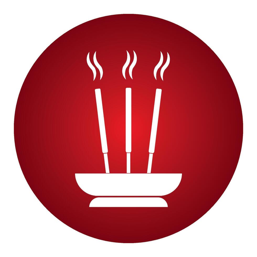Chinese prayer incense icon vector