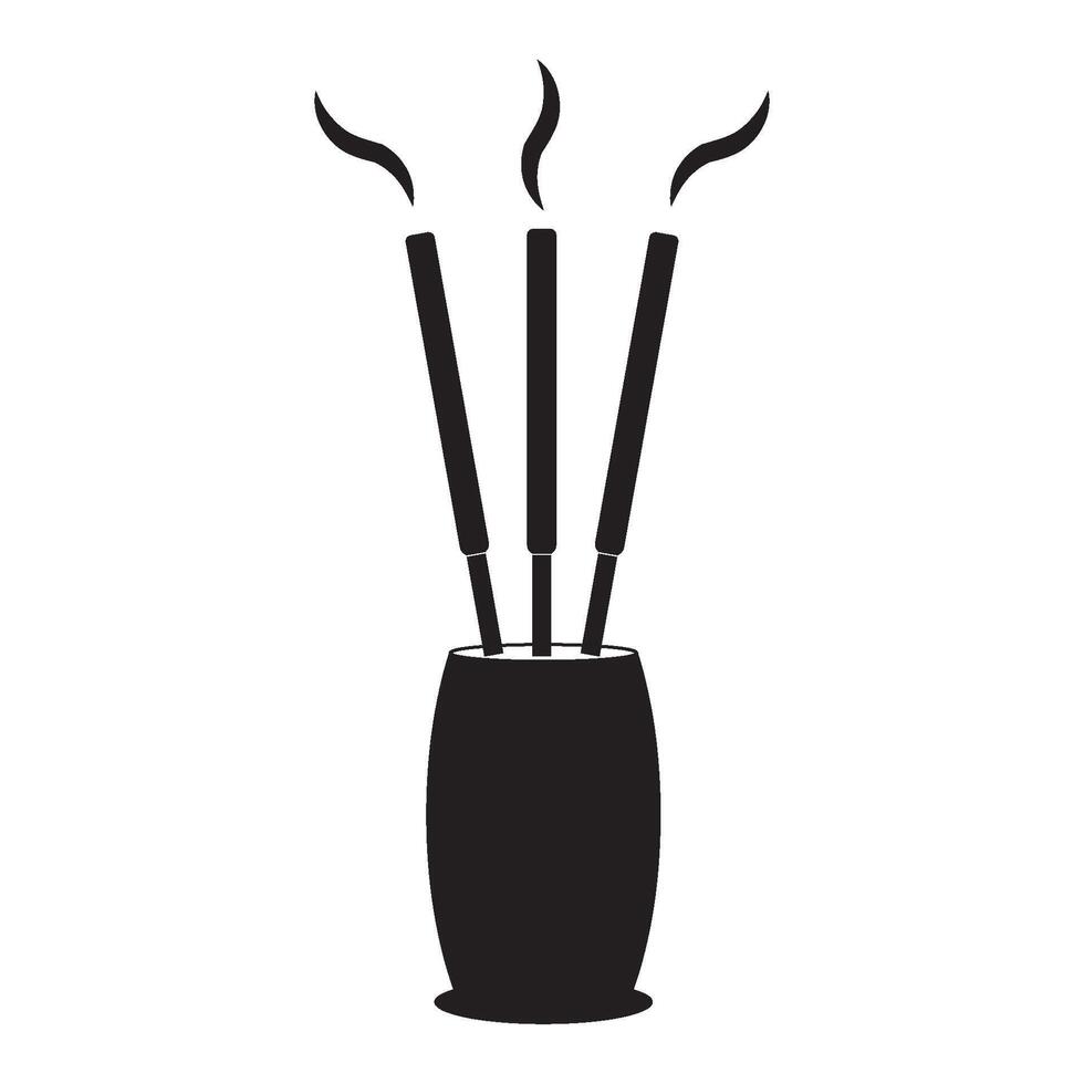 Chinese prayer incense icon vector