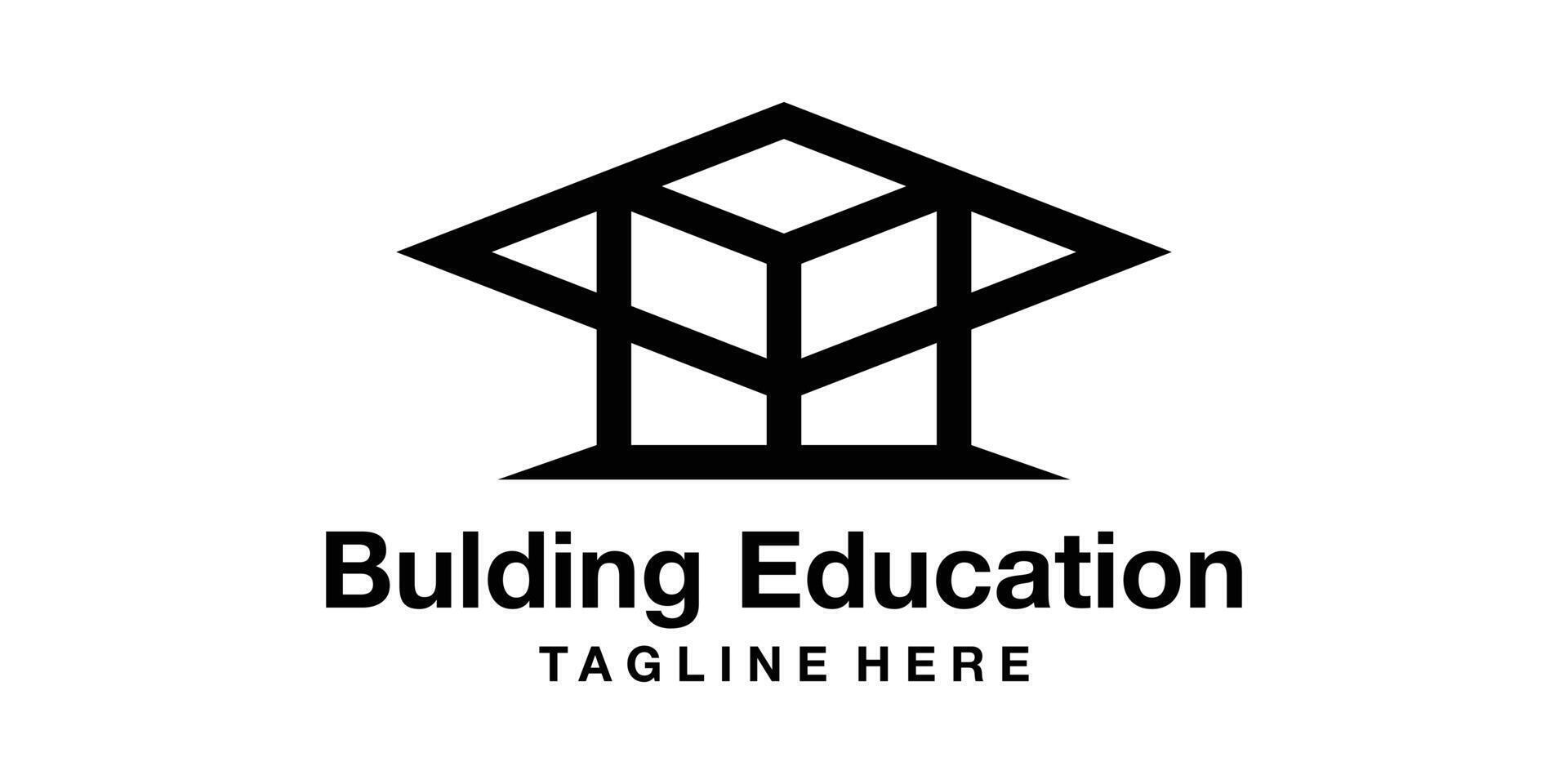 logo design building, education, graduation, collage. logo design template icon, , symbol, creative, idea. vector