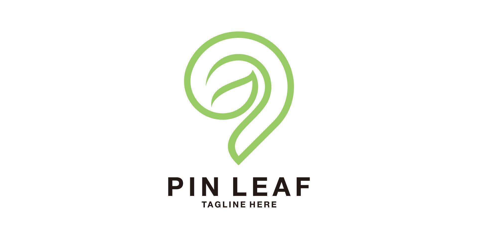 logo design pin leaf, location, nature, agriculture. logo design icon, , symbol, creative, idea. vector