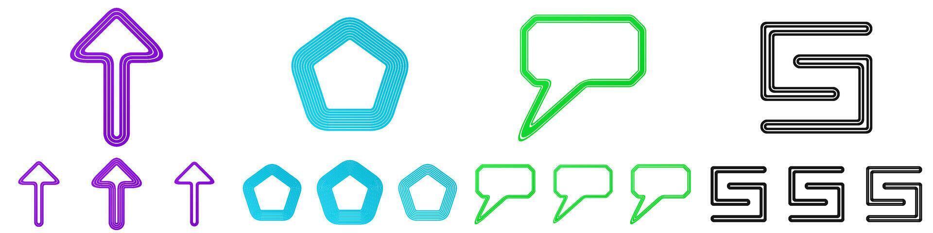 Line logo design collection vector