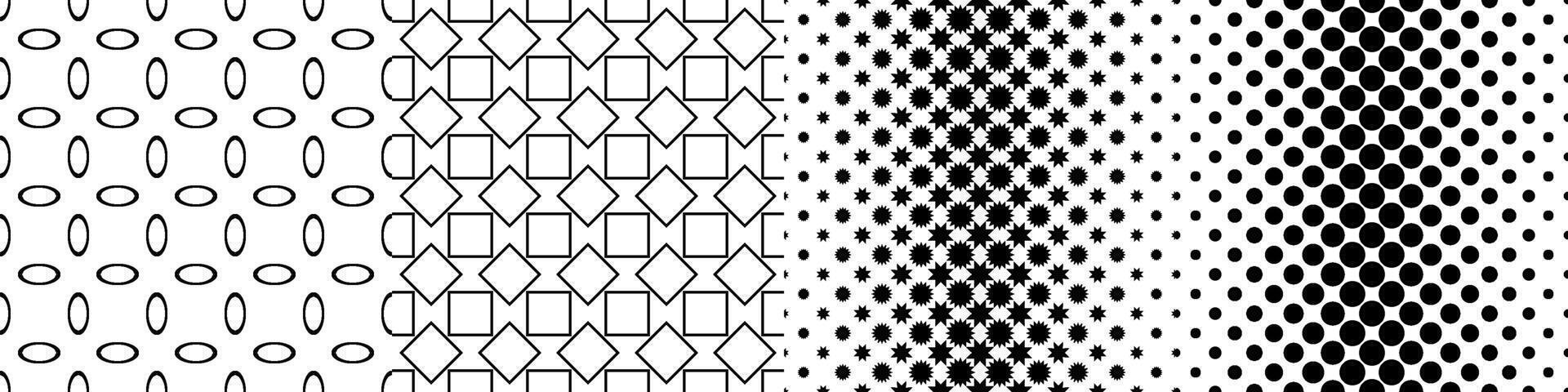 Monochrome geometrical pattern collection vector