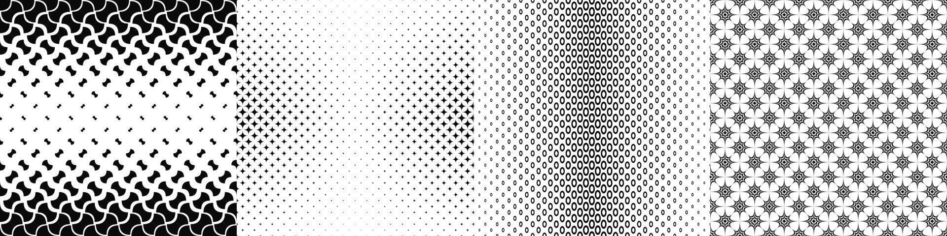 Black and white pattern collection vector