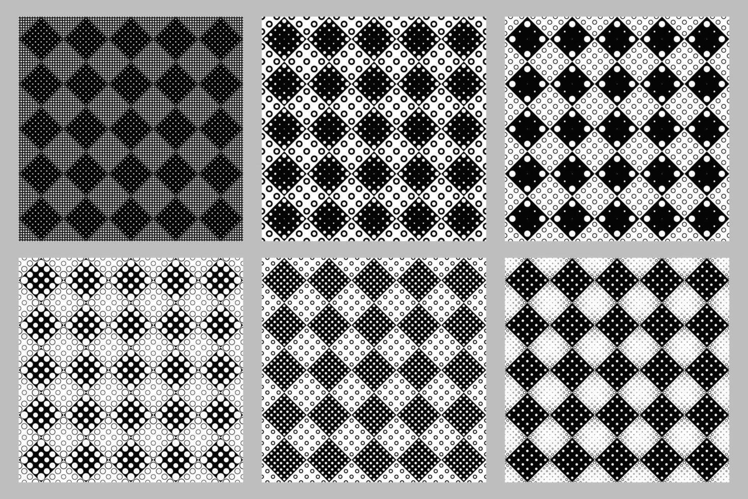 Seamless geometrical circle pattern background design set vector
