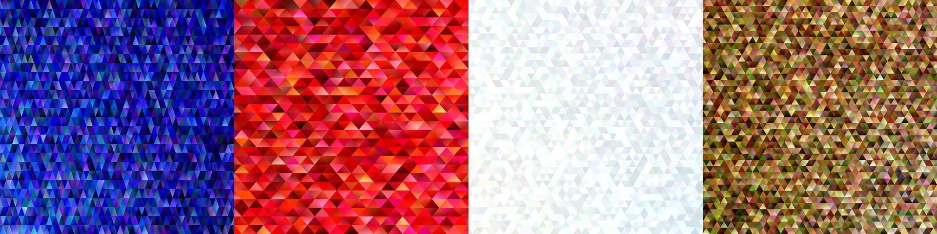 Abstract triangle polygon background set vector