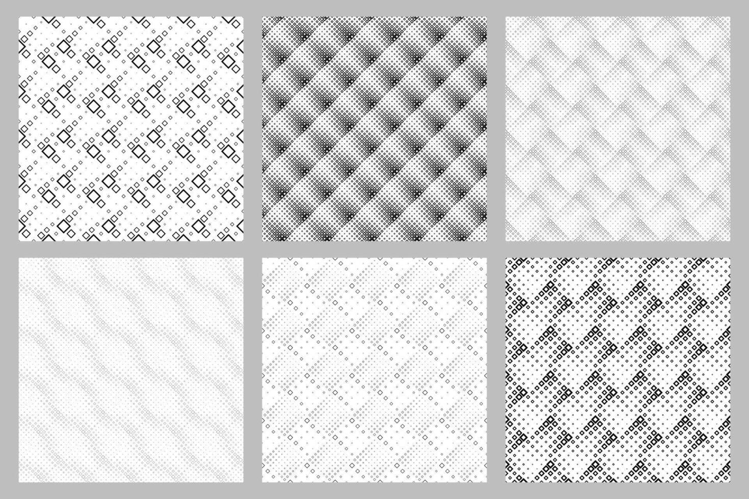 Geometrical diagonal square pattern background design set vector