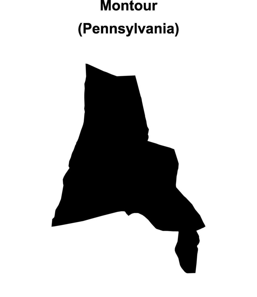 Montour County, Pennsylvania blank outline map vector